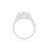 5.53 Carat Emerald Cut Lab Grown Diamond Half Bezel White Gold Ring