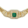 6 Carat Natural Colombian Emerald & Diamond Choker Necklace 18 Karat Gold - RS