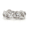 60 Carat Baguette & Round Cut Diamond in Platinum Retro Scroll Design Bracelet