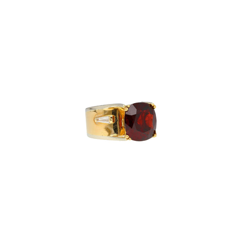 6.04 Carat Cushion Cut No Heat Burma Origin Spinel in Vintage 14K Gold Ring