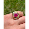 6.20 Carat GRS certified Ruby Mens Ring in 14k Yellow Gold