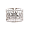 6.5 CTTW Round Cut Diamond Honeycomb Motif 18k White Gold Bangle Bracelet