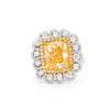 7 Karat Fancy Intensives Gelb Radiant Cut Diamant und Diamant Halo Ring | GIA Zertifiziert