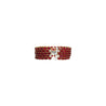 72 Carat Oval Ruby 5-Row Multi Link Tennis Bracelet in 18K Gold