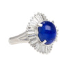 7.04 Carat Blue Star Sapphire and Diamond Platinum Ballerina Ring