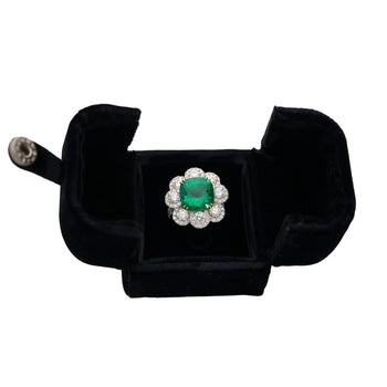 7.60 Carat Colombian Emerald GRS Certified Cushion Cut Diamond Ring – Assay Jewelers