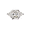 7.68ct TW Radiant & Trillion Cut Three Stone Engagement Ring