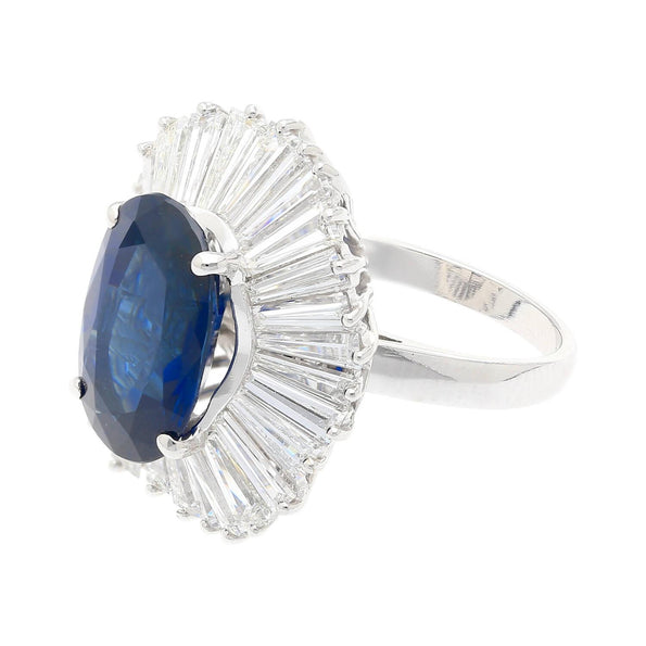 7.7 Carat No-Heat Blue Sapphire and Diamond Ring Convertible to Pendant