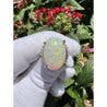 7.86 Carat Natural White Opal and Diamond Halo Platinum Ring