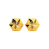 7mm 14K Gold Diamond Cut Hexagon Star Stud Earrings
