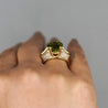 8.17 Carat Round Cut Peridot & Diamond 18K Gold Statement Ring