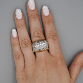 8.5 Carat Diamond Pave Set 18K Gold Vintage Dome Band Ring – Assay Jewelers
