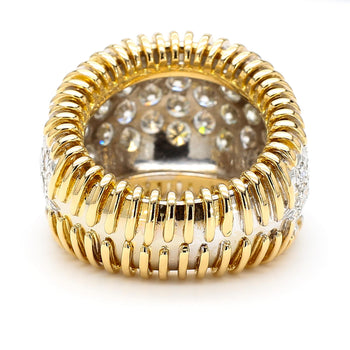 8.5 Carat Diamond Pave Set 18K Gold Vintage Dome Band Ring – Assay Jewelers
