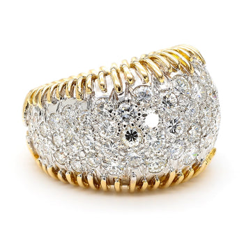 8.5 Carat Diamond Pave Set 18K Gold Vintage Dome Band Ring – Assay Jewelers