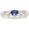 8.64 Carat AGL Certified Ceylon Cushion Cut Blue Sapphire and Diamond Brooch Pin