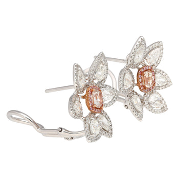 8.7 Carat Natural Pink Diamond & Diamond Floral Stud Earrings – Assay Jewelers