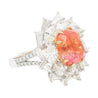 9.10 Carat Ceylon No Heat Padparadscha Pinkish Orange Sapphire and Diamond Ring