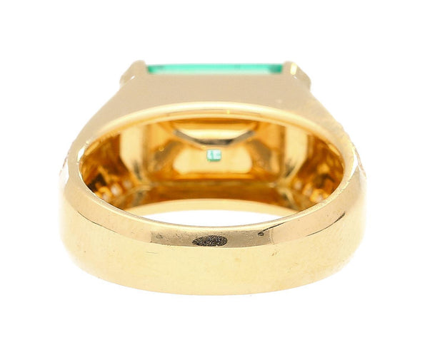 AGL Cert 5.21 Carat Colombian Emerald East-West 18K Gold Unisex Ring