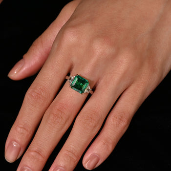 AGL Cert. 2.44 Carat No Oil Colombian Emerald & Trapezoid Diamond Ring – Assay Jewelers