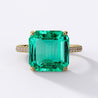 AGL Cert. 4.45 Carat Vivid Green Colombian Emerald Ring in 18K Gold
