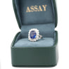 AGL Cert. 5 Carat Ceylon Blue Sapphire Art Deco Era Platinum Diamond Ring