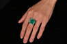 AGL Certified 17 Carat Octagonal Cut Minor Oil Colombian Emerald Ring