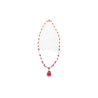 AGL Certified 22 Carat Pear Cut Burma Ruby and Diamond Chandelier Necklace