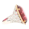 AGL Certified 28.29 Carat No Heat Purplish Pink Tourmaline & Diamond Ring