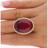 AGL Certified 28.29 Carat No Heat Purplish Pink Tourmaline & Diamond Ring