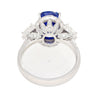 AGL Certified 4.49 Carat No Heat Burma Sapphire & Half Moon Diamond Ring