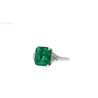 AGL Certified 8.01 Carat No Oil Colombian Emerald Vintage Platinum Ring