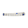 Antique Art Deco Platinum Filigree Blue Sapphire & Diamond Bracelet