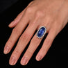 Antique Old Mine 11.3 Carat No Heat Burma Blue Sapphire & Diamond Halo Ring in Platinum
