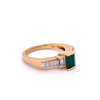 Art Deco Colombian Emerald Engagement Ring in 18k Gold – Assay Jewelers