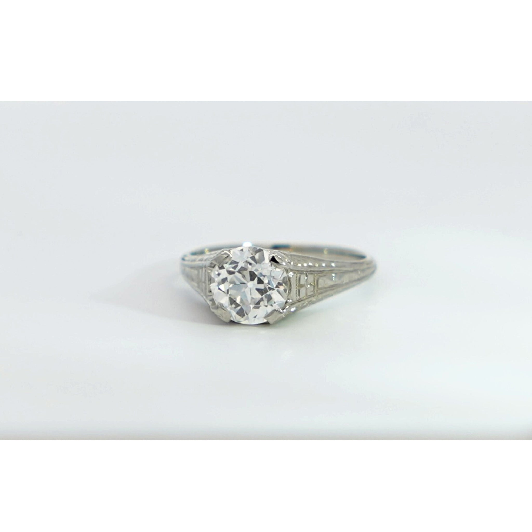 Art Deco Old European Cut Vintage Engagement Ring 1.69ct G/VVS1 GIA