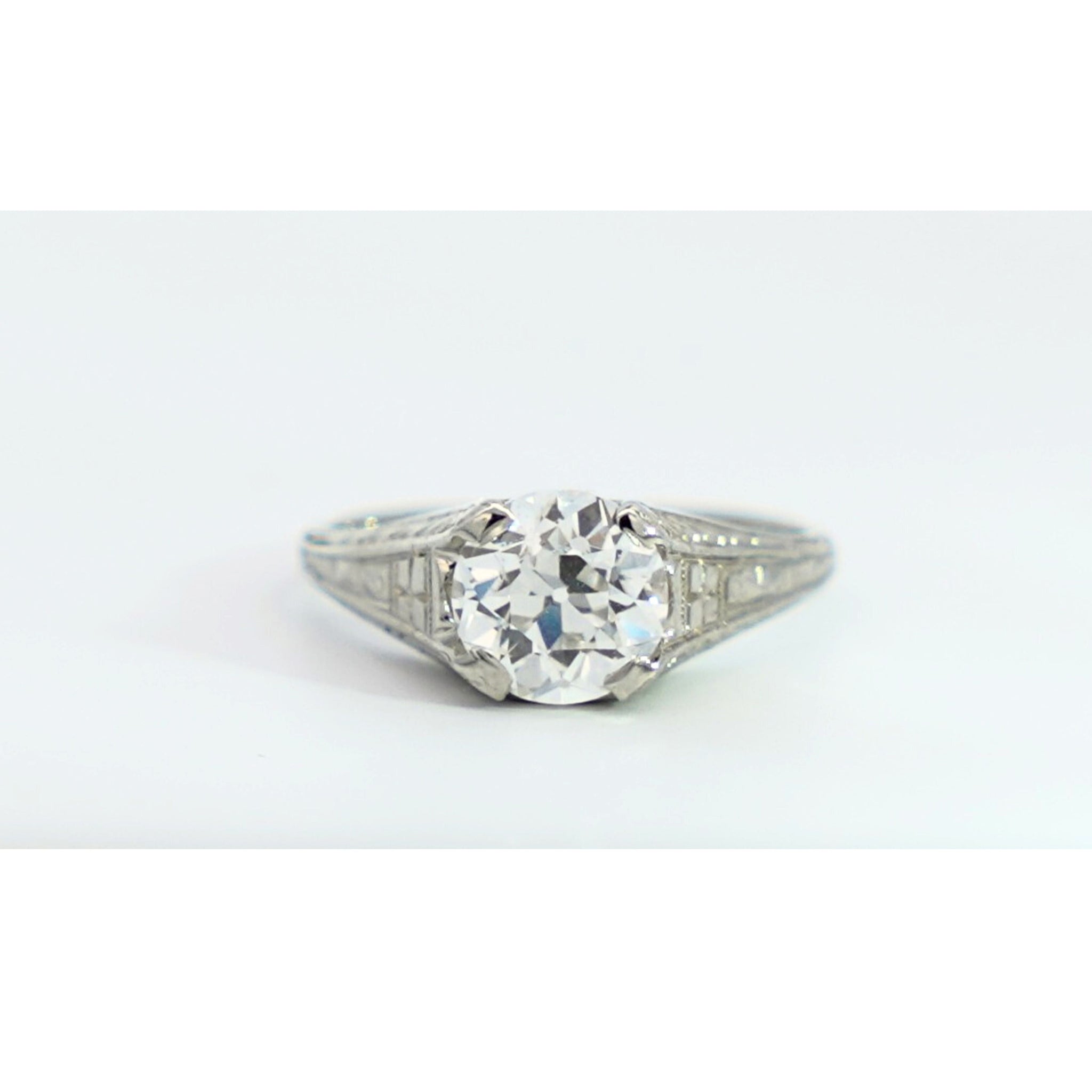 Art Deco Old European Cut Vintage Engagement Ring 1.69ct G/VVS1 GIA