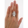 Art Deco Top River Vertical Set 6 Carat Old Euro Cut Diamond and Platinum Ring