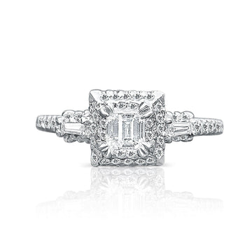Baguette Cut Diamond Engagement Ring in 14k White Gold – Assay Jewelers