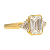 Boucheron Signed Ring With Bezel Set GIA Certified 2.09 Carat Emerald Cut E/SI1 Diamond and Trillion Side Stones