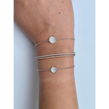 Box Chain Natural Diamond Tennis Bracelet in 14k white gold – Assay Jewelers