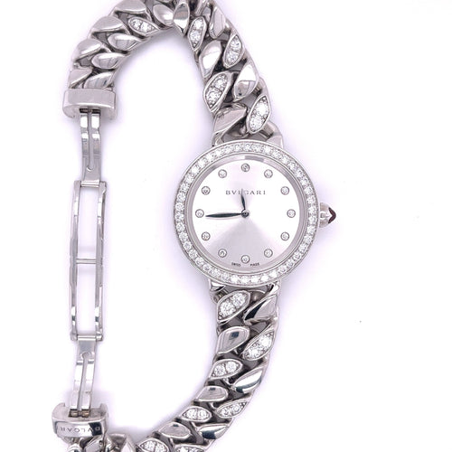 Bulgari 31mm Catene Watch with 18k White Gold and Diamond Link Strap