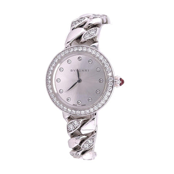 Montre Bulgari Catene 31 mm avec bracelet à maillons en or blanc 18 carats et diamants – Assay Jewelers
