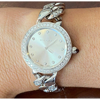 Montre Bulgari Catene 31 mm avec bracelet à maillons en or blanc 18 carats et diamants – Assay Jewelers