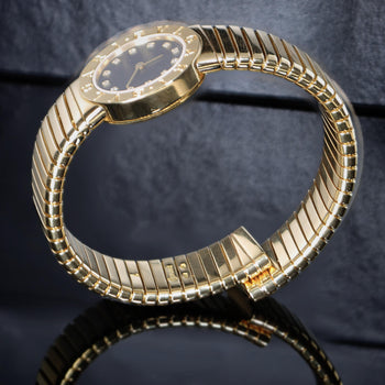 Bulgari Tubogas BB26 18K Yellow Gold Diamond Dial 26mm Ladies Watch Full Set – Assay Jewelers