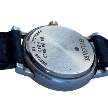 Montre-bracelet classique Bvlgari BB26 SGLD avec bracelet en cuir noir – Assay Jewelers