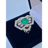 Cabochon Cut Natural Emerald Ring in Art Deco inspired Vintage White Gold Setting