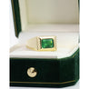 Carat Emerald-Cut Emerald Mens Ring in 18K Gold