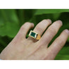 Carat Emerald-Cut Emerald Mens Ring in 18K Gold