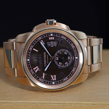 Cartier Calibre de Cartier W7100040 Chocolate Dial 18K Rose Gold Watch Full Set – Assay Jewelers