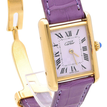 Cartier Must de Cartier Tank 2415 Japan Limited Purple Checkerboard Dial Vermeil – Assay Jewelers